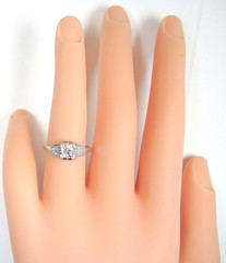 Antique Art Deco European Diamond Engagement Ring Platinum Ring EGL USA