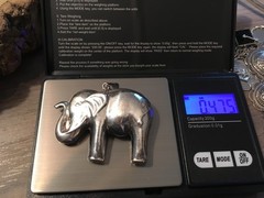 Silver Elephant Necklace Pendant Sterling Silver 925 .47oz