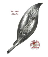 Vintage Frosted Silver Tone Leaf Brooch Rose Bud Floral Costume Jewelry Pin VGC