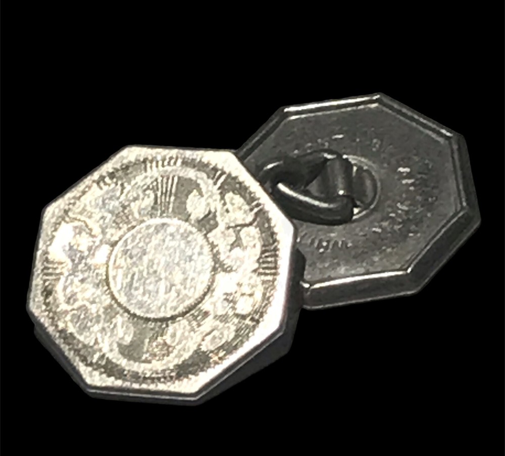 Vintage 14K White Gold SinglrFront Cufflinks Art Deco Belais 2.5 Grams ONLY ONE