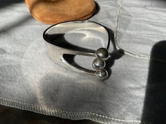 Modernist Norway Anna Greta Eker AGE Sterling Silver jester bracelet bangle