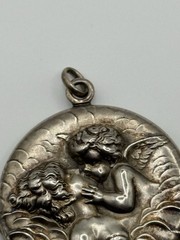 Antique Unger Brothers Unsigned Loves Dream Sterling Silver Locket Pendant