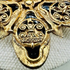Vintage Brooch Lot Coro Coin Avon Filigree Sterling Enamel Earrings Black Gold
