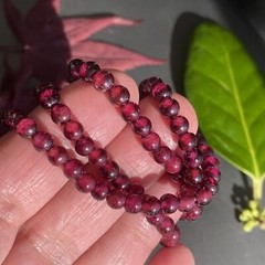 Vintage Genuine Almandine Garnet Small Bead Strand Choker Necklace Screw Clasp