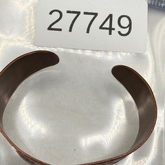 Vintage Copper Bell Trading Cuff Bracelet Western Ethnic Wide Stamped 6”
