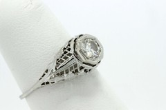 0.66Ct White Round Cut Filigree Engagement Wedding Ring In 925 Sterling Silver