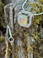 Antique Natural Fire Opal Necklace