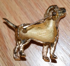 Crown Trifari Canine Collection Beagle Dog Brooch Pin Standing Labrador Figure