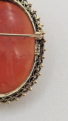 Beautiful Vintage Shell Cameo BROOCH 14K , 9.6 GRAMS, Measurement 1.5″ x 1″