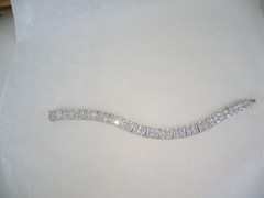Vera Wang Sterling Silver 925 2 Row CZ Tennis Bracelet Fits 7.5″