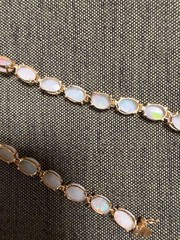 Vintage SOLID 14KT Gold Stamped 7″ Bracelet 5.2 Grams Opal New Old Stock