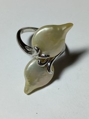 925 Sterling Silver Vintage Authentic Baroque Pearl Bypass Ring! Awesome! Size 8