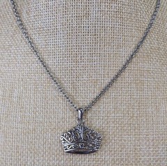 Vintage cookie lee silver tone regal filigree crown necklace FREE SHIPPING