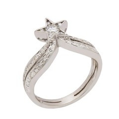 18K White Gold Diamond Star Ring 0.50ct TDW Size 6
