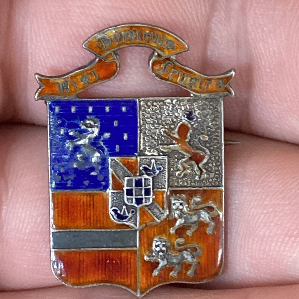 Antique Vtg Nisi Dominus Frustra England English Religious Hospital Pin Brooch