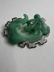 KJL Kenneth Jay Lane Faux Jade Dragon Brooch Rare