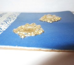 Antique Brass Accents – Solid Brass Stamped Findings Arts Nouveau -NEW NOS