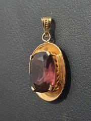 Beautiful Vintage Pendant dark Violet stone made in the USSR 1960s