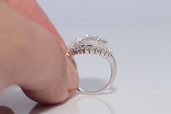 New Made 18k Gold Natural Tapered Baguette Cut Diamond Decorated Ring