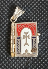 925 Sterling Silver Armenian Bible Book Pendant -Tsitsernakaberd Memorial