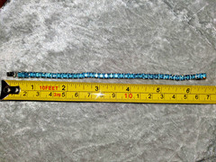 LES BERNARD Vintage Aqua Marine Rinestone Tennis Bracelet Collectable