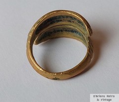 Vintage bronze ring – signed S.E – Norway – modernist organic design 1960s–1980s