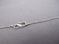 Fine Vintage GRAY AGATE(?) Necklace-3 Part Cabochon Center w/Chain Ends-17.5 In