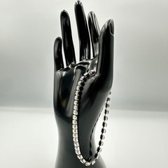 Silver Tone Aurora Borealis Rhinestone Tennis Bracelet Y2K Sparkle
