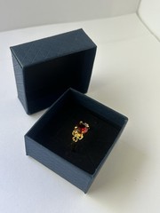 Vintage Red Cubic Zirconia Ring Gold Plated Womens Size 9