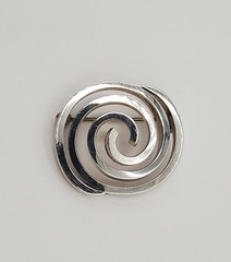 VTG 925 Spiral Brooch 1.25in Sterling Silver Solid 15g Abstract 3D Geometric