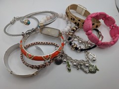 FASHION Bracelets Jewelry Lot Set Of 10 Cuff Stretch Stone Cable Charm Clamper