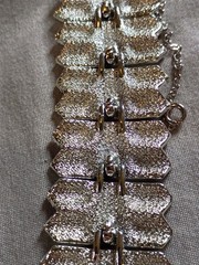 Vintage Coro Mid Century Modern Silver Tone Link Bracelet.