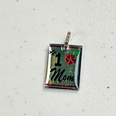 Vintage Pendant #1 Mom Silver Tone Enamel Mother’s Day Charm