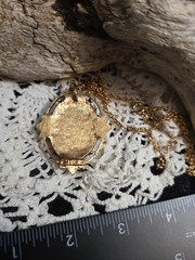 Vtg Sarah Coventry 1977 Rose Marie Cameo Rose Pendant Goldtone 23” Necklace P45
