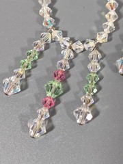Aurora Borealis Glass Bead Tassel Fringe Teardrop Dangle Earrings Long