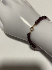 14kt Rose Quartz Garnet Necklace 16” Bracelet 6.5” Set
