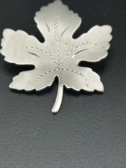 Silver Tone Maple Leaf Brooch