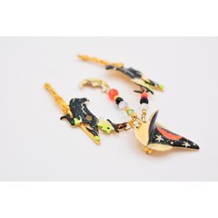 Lunch at The Ritz Vintage Halloween Pin Brooch Witch Hat Dangle Broom RARE Bin5B