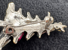 Rhinestone Christmas Tree Brooch Pink Green Blue Retro Holiday Pin