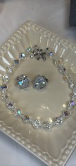 Vintage 1960s Jewels of Distinction Aurora Borealis Crystal Beaded Choker Set