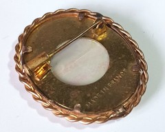 Vintage “Made in France” Limoges-style Oval Brooch w/ Trombone Clasp