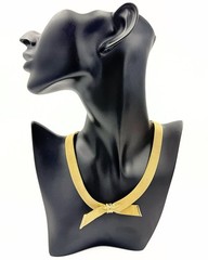 Grosse for Christian Dior Marked Bow Mesh Gold Tone Rare Necklace
