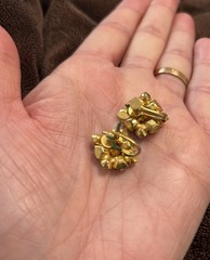 Lovely Vintage Gem Clear and Navy Twist On Back Earrings Clip On