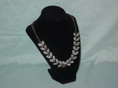 Vintage Signed Sugarfix Marquise Clear Rhinestone Choker Necklace 21 Inch