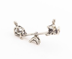 925 Sterling Silver Vintage Decorative Piece Playful Seesaw Balance TR3988