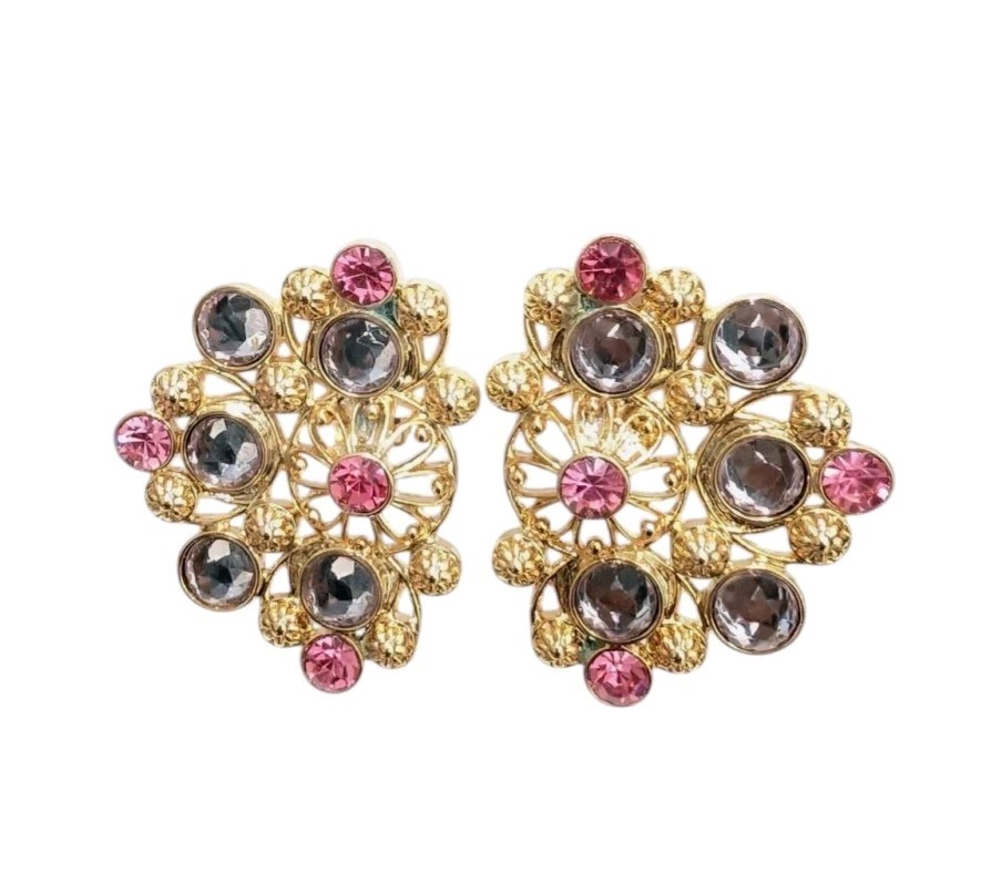 Vintage Signed Scaasi Clip Earrings SEE DESCRIPTION Free Ship!