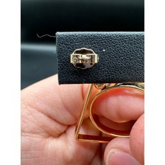 Vintage Avon Mobile Geometry Gold Tone Kinetic Dangle Earrings Surgical Steel