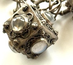 Antique Silver Etruscan Large Charm – Fob Bracelet