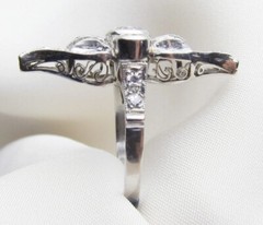 Art Deco Inspired Cocktail Ring 14K Yellow Gold Plated 2.4 Ct Simulated Diamond