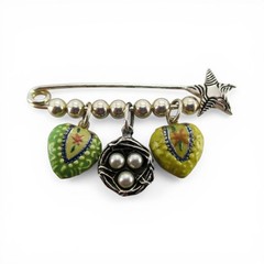 Sterling Silver STAR PIN Charm Holder CHARM PIN Jewelry Gift BEADS Brooch CUTE!